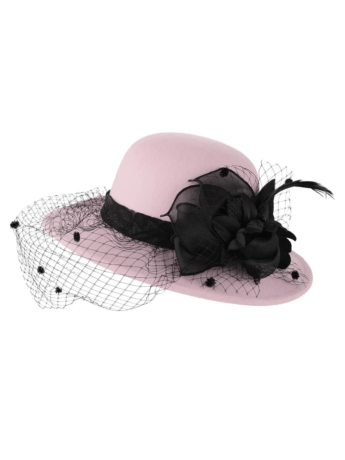 Retro Flower Net Round Top Hat