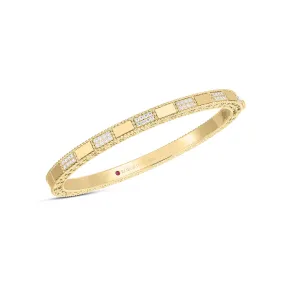 Roberto Coin Mosaic Yellow Gold Diamond Bangle