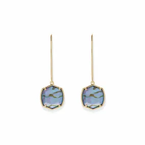 Rocksbox Exclusive Davis Drop Earrings in Gold & Navy Abalone