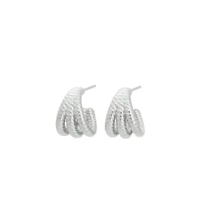 Rope Creoles Triple Steel Earrings