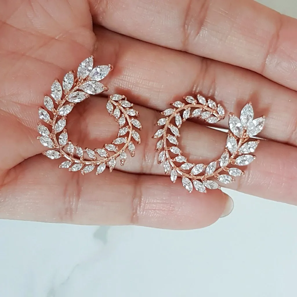 ROSA Crystal Earrings (18K Rose Gold, 14K Gold & Silver)