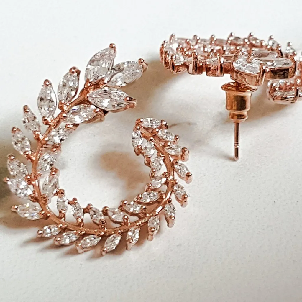 ROSA Crystal Earrings (18K Rose Gold, 14K Gold & Silver)