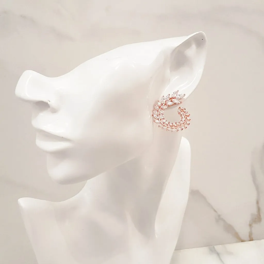 ROSA Crystal Earrings (18K Rose Gold, 14K Gold & Silver)