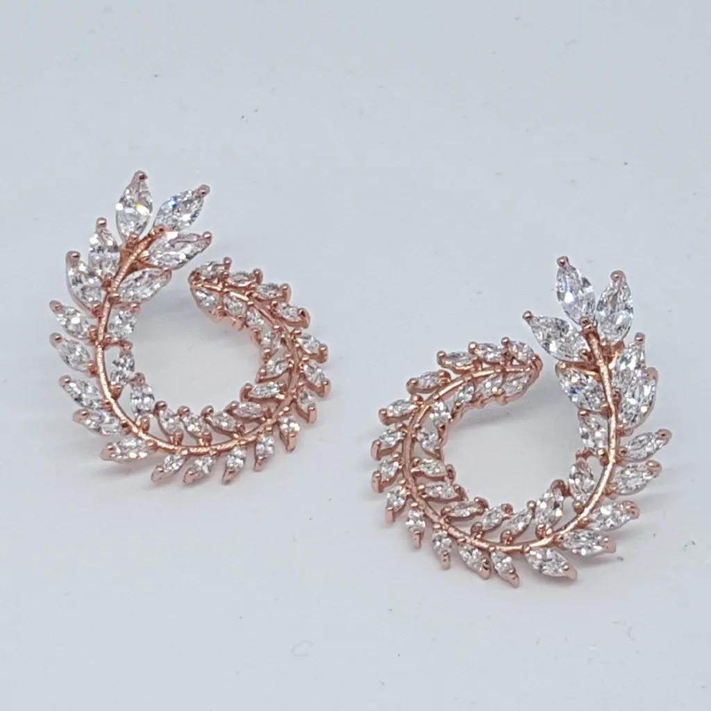 ROSA Crystal Earrings (18K Rose Gold, 14K Gold & Silver)