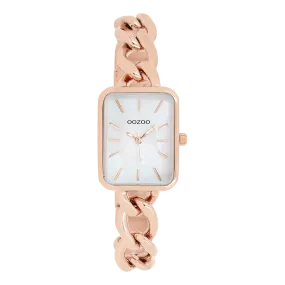 Rose gold coloured OOZOO watch with rose gold coloured chain bracelet - C11134