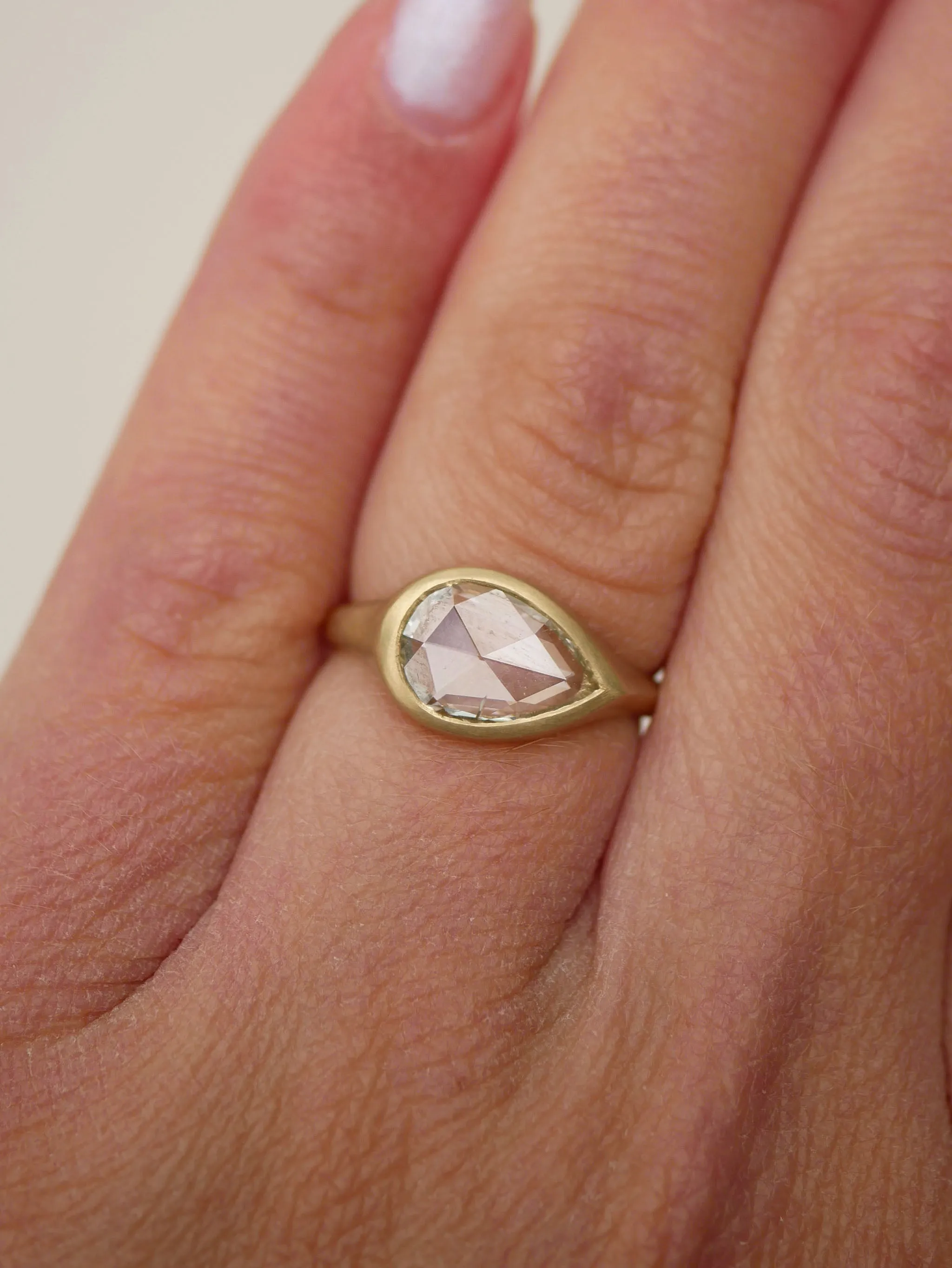 Rosecut Diamond Pear Signet