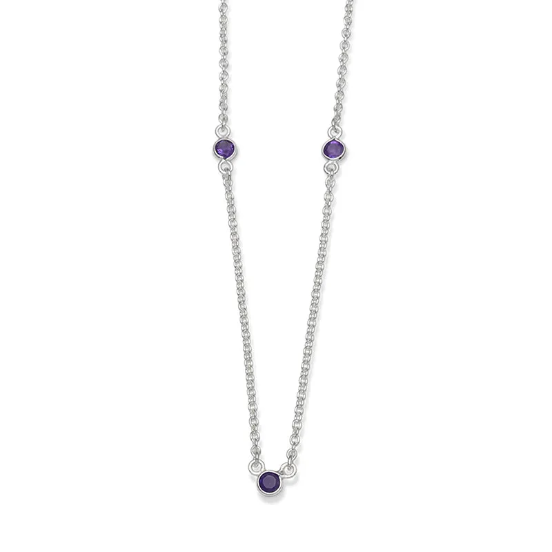 ROUND AMETHYST TRIO NECKLACE