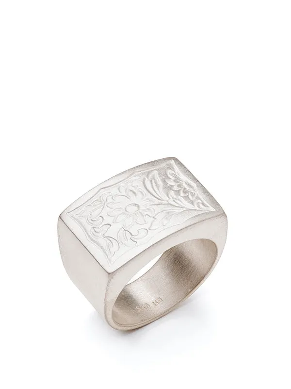 Royal Garden Signet Ring - Silver