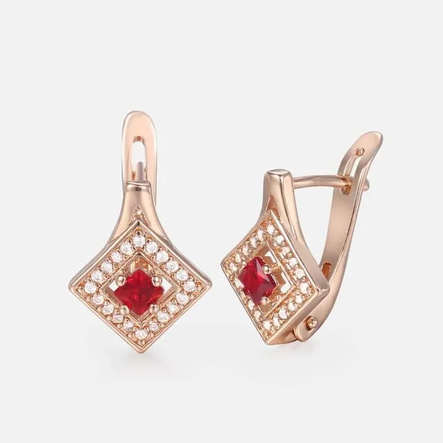 Royal Red CZ Earrings