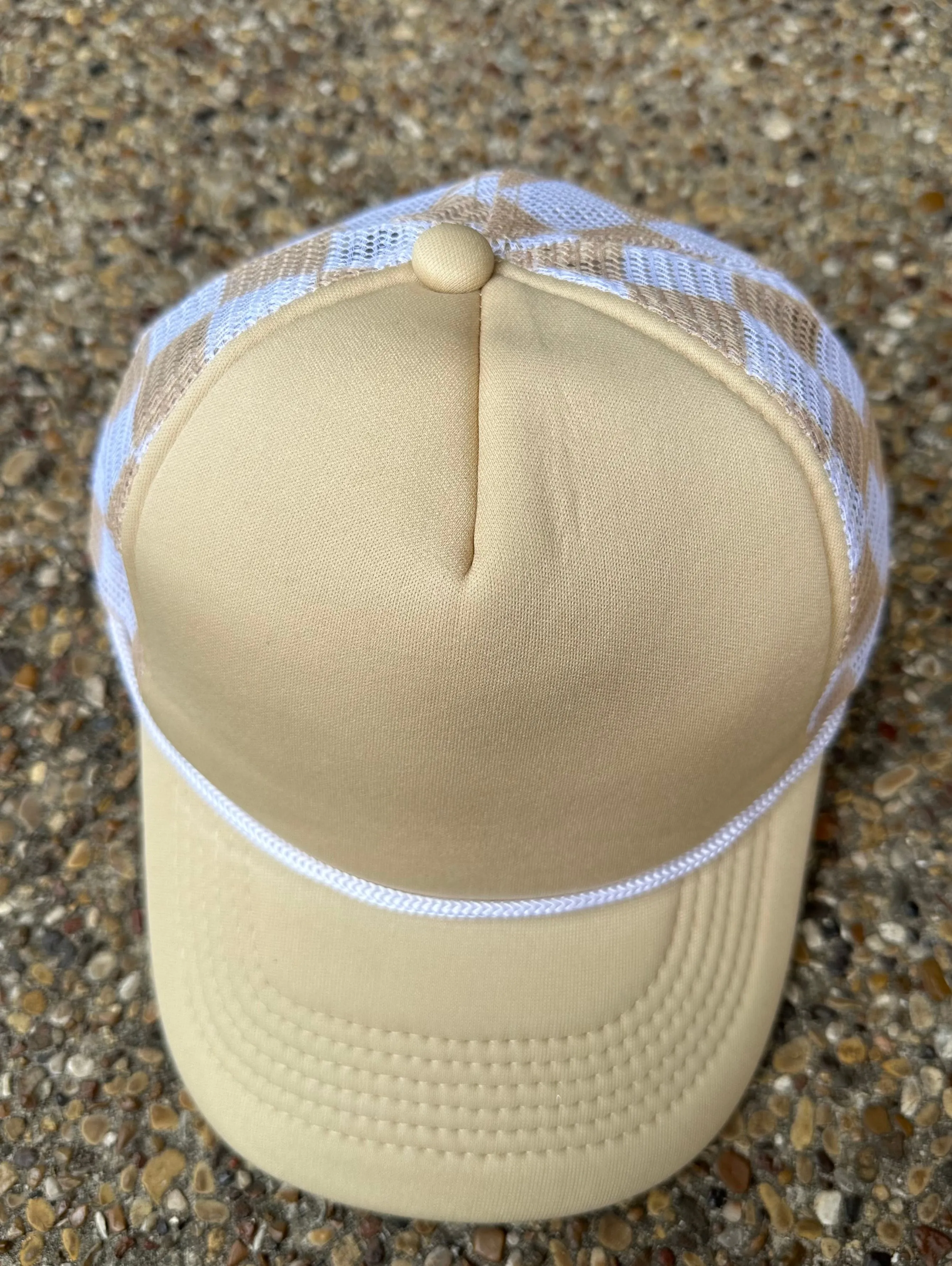 RTS Tan Checkered Trucker Hat