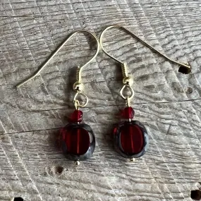 SariBlue®️ Pomegranate Seed Czech Glass Earrings