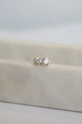 Sawyer Gold Rhinestone Stud Earrings