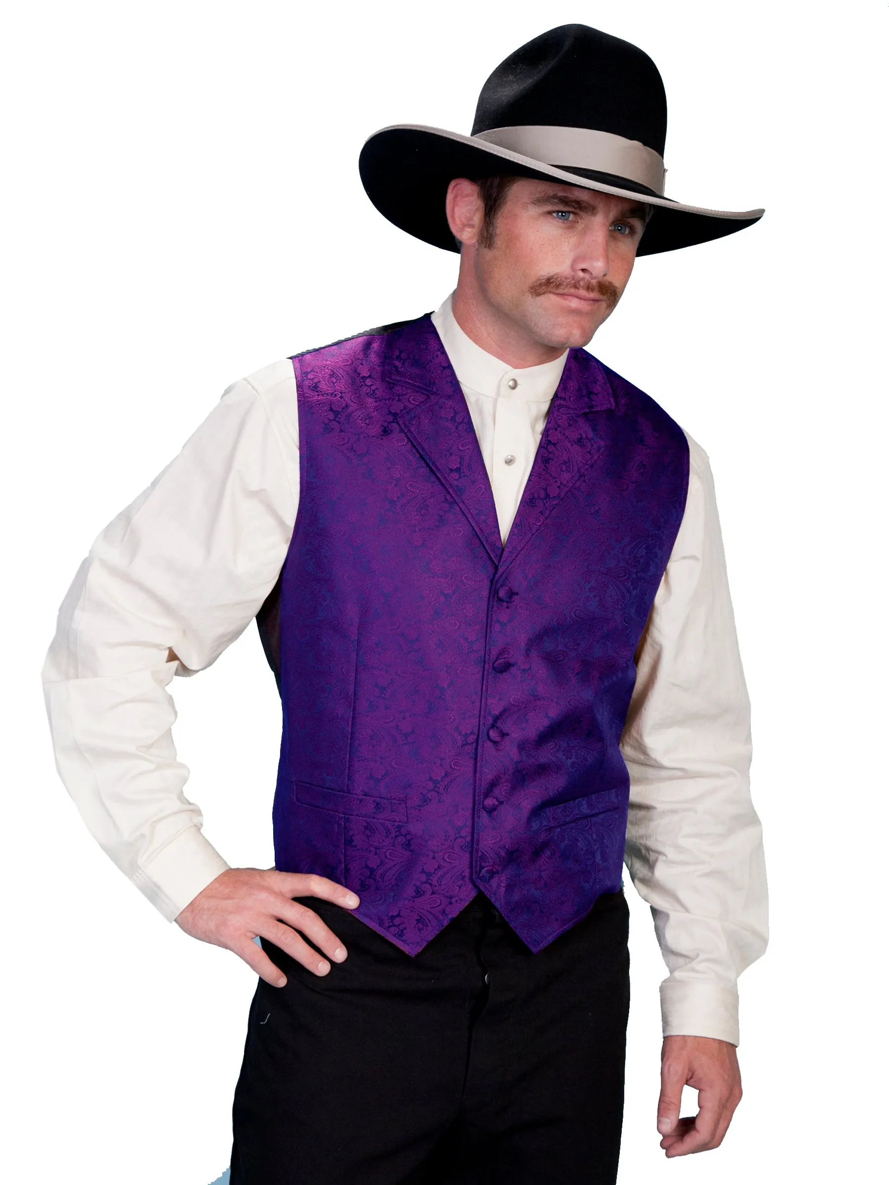 Scully® Men's Rangewear Paisley Button Front Western Vest