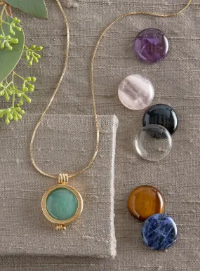 Seven Coins Gemstone Necklace Set