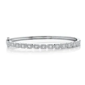 Shy Creation Diamond Baguette Bangle Bracelet