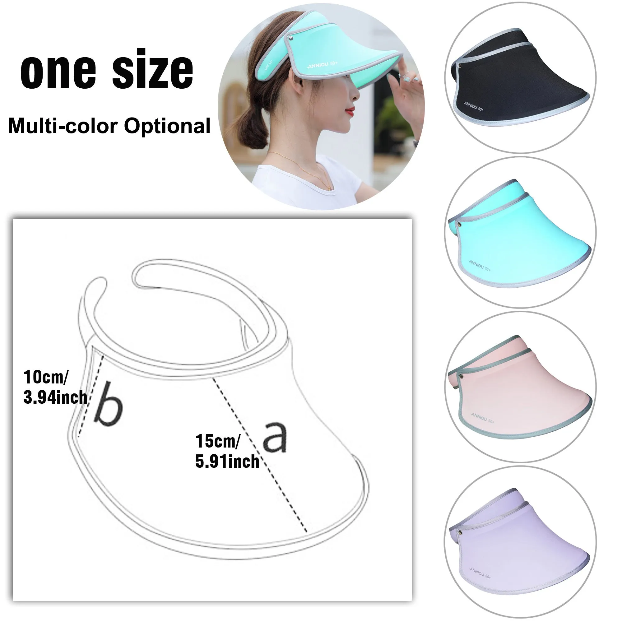 Sidiou Group Anniou Women UPF 50 Sun Hat Summer Visor Sun Cover Hat UV Protection Cap Beach Cap Long Brim Cap