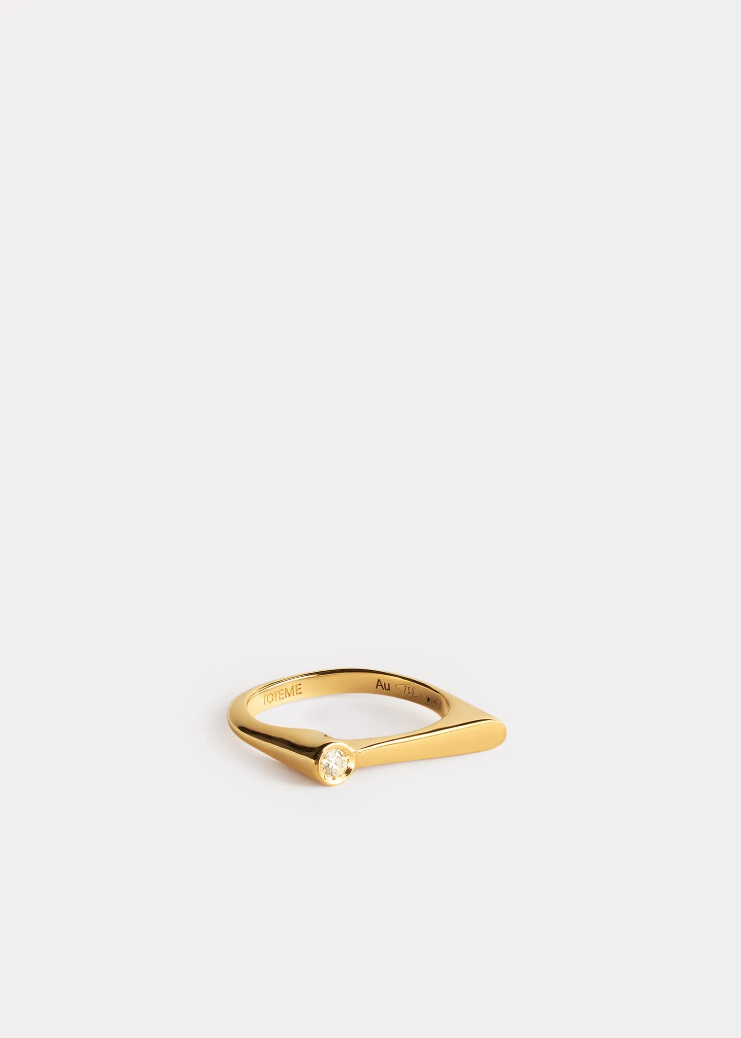 Signet diamond midi ring 18kt gold