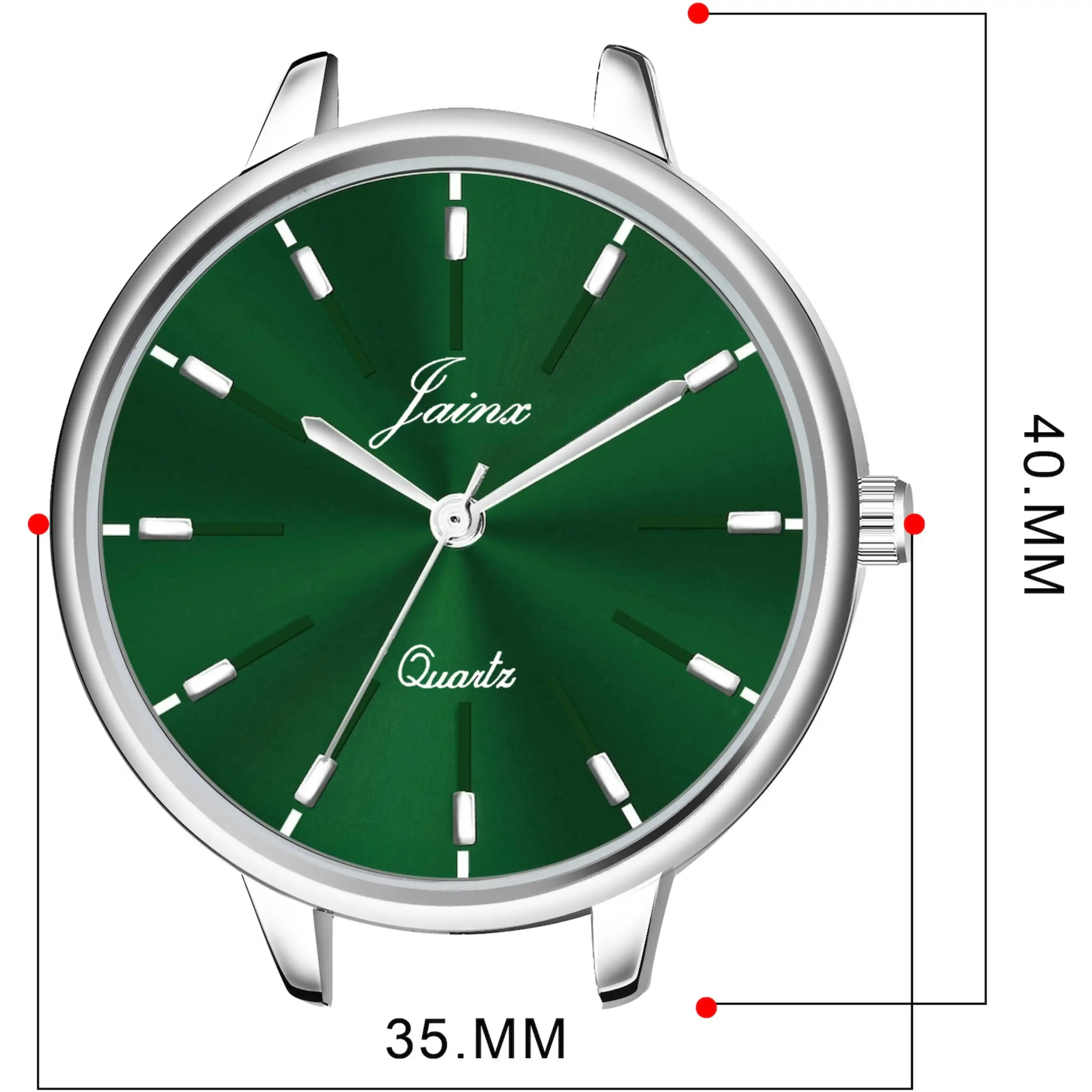 Silver Chain Green Dial Analog Wrist Watch For Women - JW8572