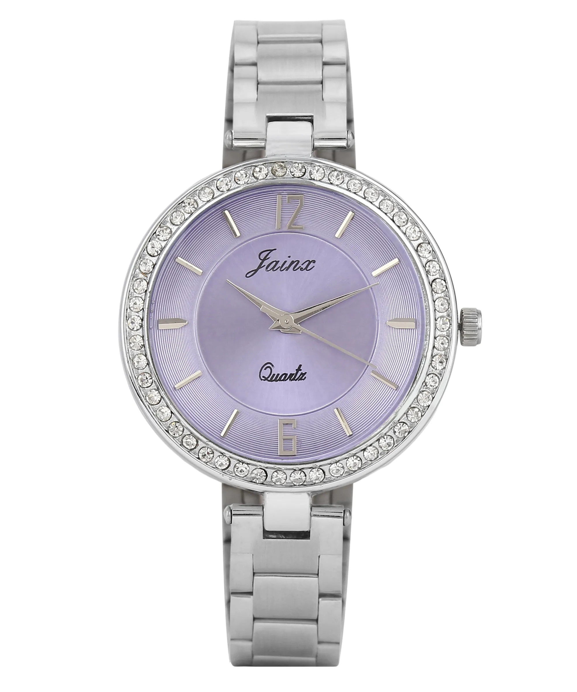 Silver Chain Purple Dial Analog Wrist Watch For Women - JW8591