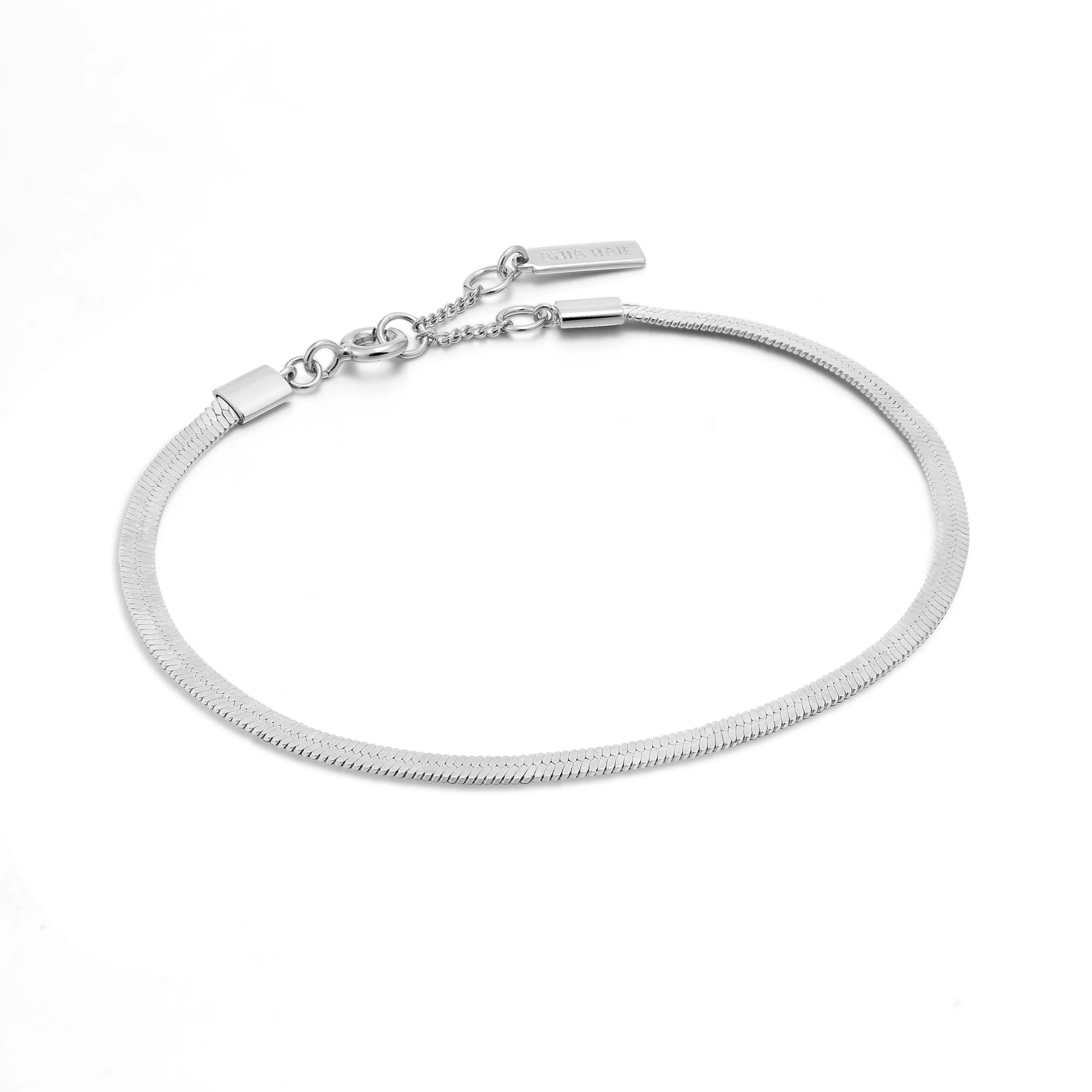 Silver Flat Snake Chain Bracelet