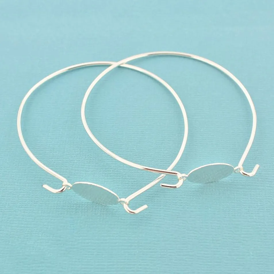 Silver Tone Hook Bangle - 60mm - 1 Bangle - N553