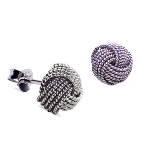 Silver Woven Love Knot Earrings