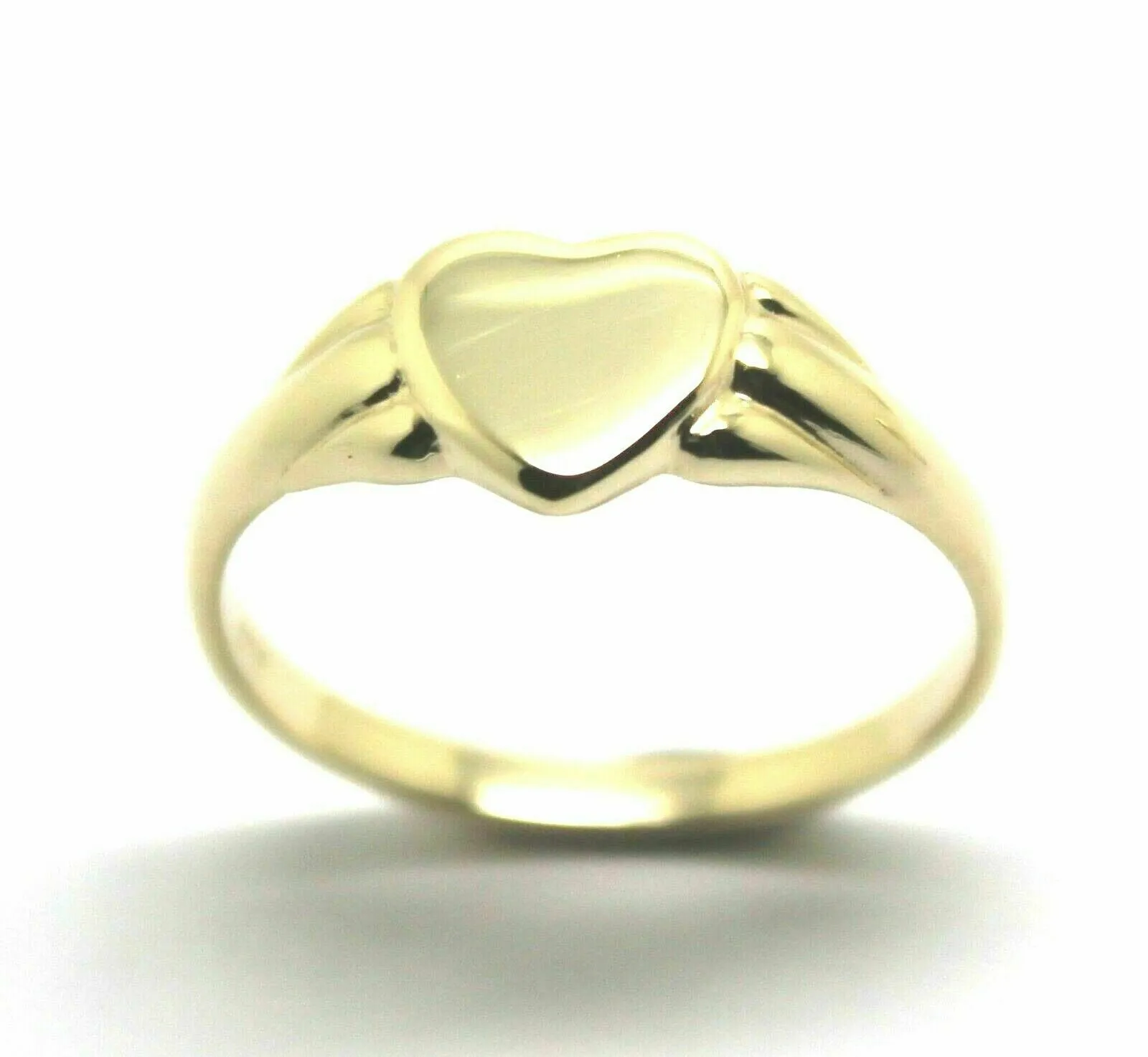 Size N Genuine New Childs Solid 9ct 375 Yellow, Rose & White Gold Heart Signet Ring 324