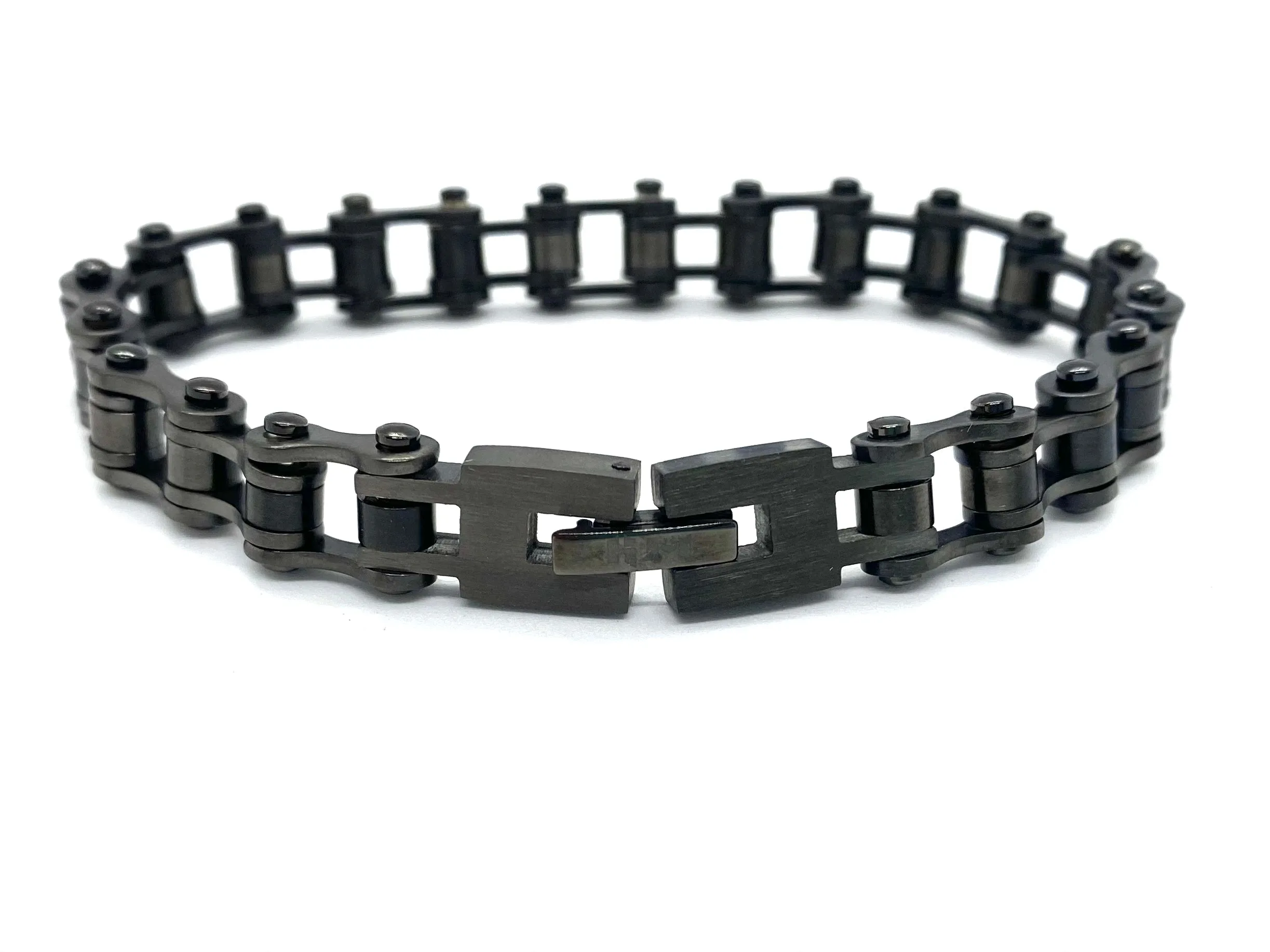 SK2286 3/8" Wide MINI MINI SIZE All Stainless Steel Gunmetal Motorcycle Bike Chain Bracelet