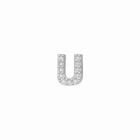 SKINNY SILVER U CHARM ( WHITE)