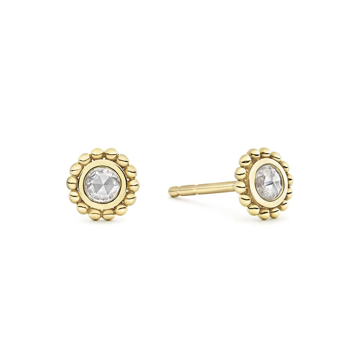 Small Rose Cut Diamond Stud Earrings