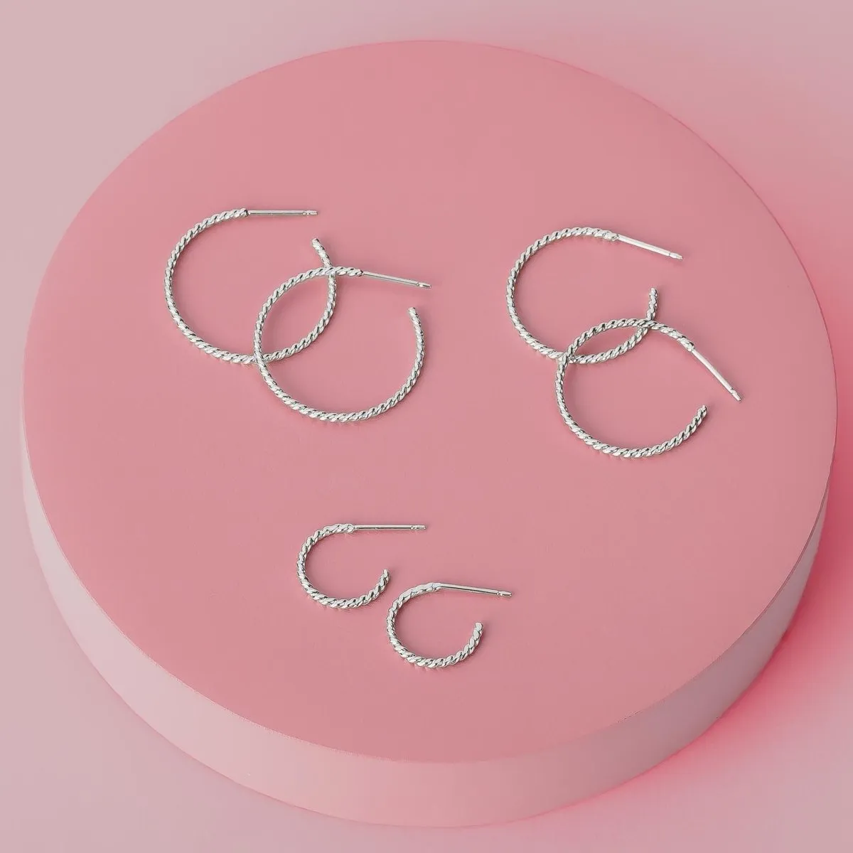 Small Twist Hoop Earrings