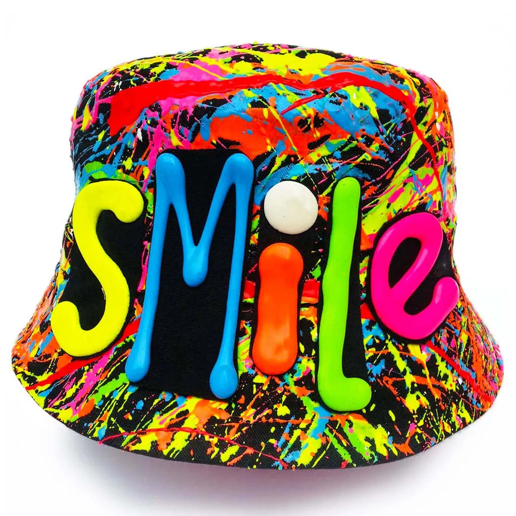 SMILE RAVE HAT BLACK MULTI