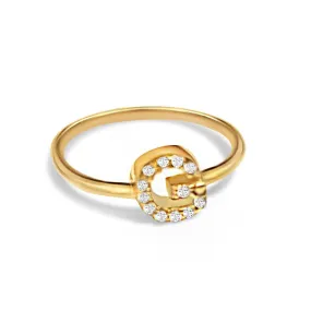 Solid Gold Amara Initial Ring