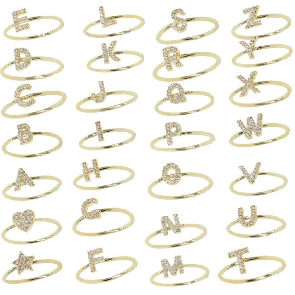 Solid Gold Amara Initial Ring