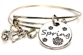 Spring Circle Expandable Bangle Bracelet Set