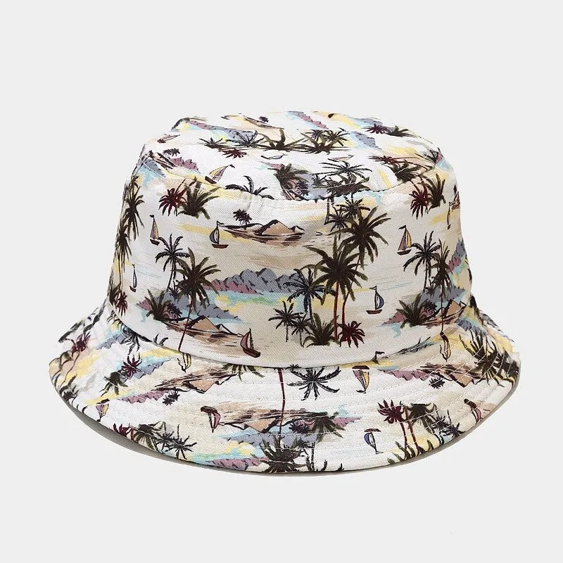 Spring Summer Blue Sky Clouds Flame Bucket Hat for Men Women Outdoor Fashion Hip Hop Fishman Hat Bob Boys Girls Travel Panama