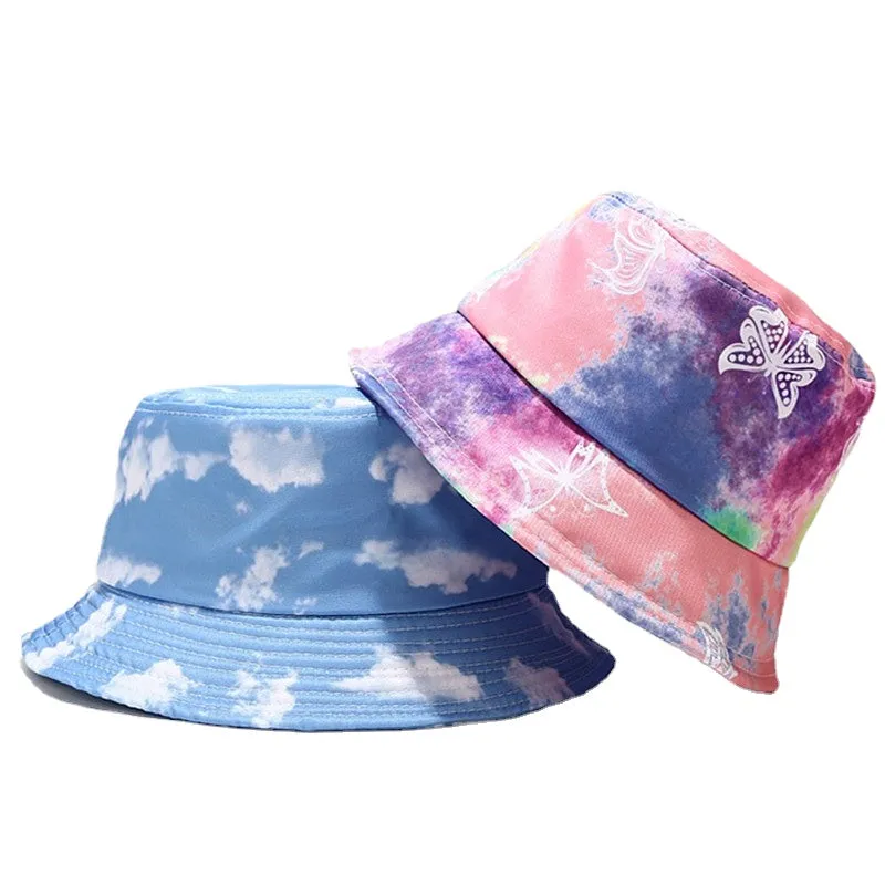 Spring Summer Blue Sky Clouds Flame Bucket Hat for Men Women Outdoor Fashion Hip Hop Fishman Hat Bob Boys Girls Travel Panama