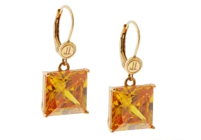 Square Gem Leverback Earrings