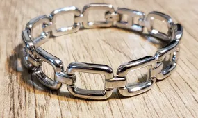 Stainless Steel Chain Bracelet 7.25" with Snap Lock Clasp.