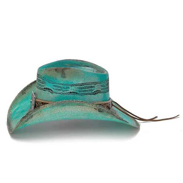 Stampede Hats - Turquoise Lone Star Western Hat with Floral Trim