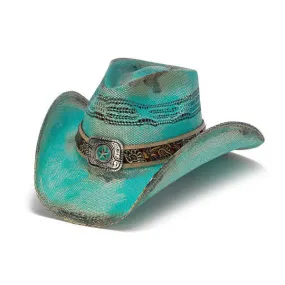 Stampede Hats - Turquoise Lone Star Western Hat with Floral Trim