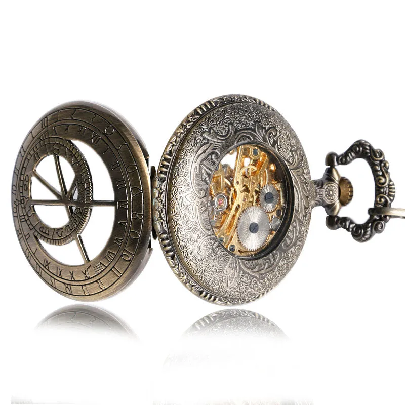 Steampunk Mechanical Hand-Wound Pocket Watch