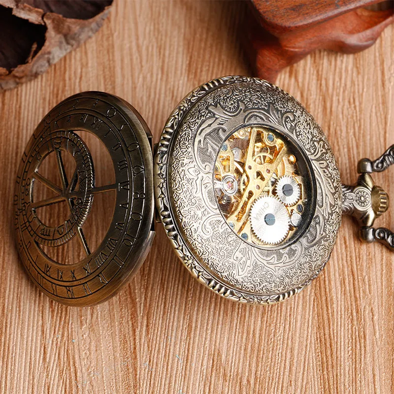 Steampunk Mechanical Hand-Wound Pocket Watch