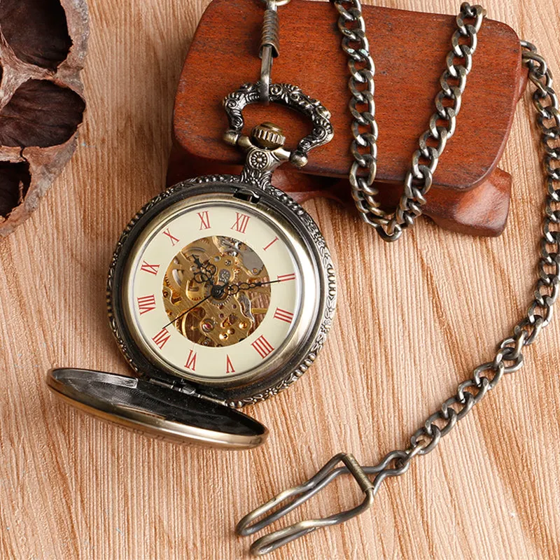 Steampunk Mechanical Hand-Wound Pocket Watch