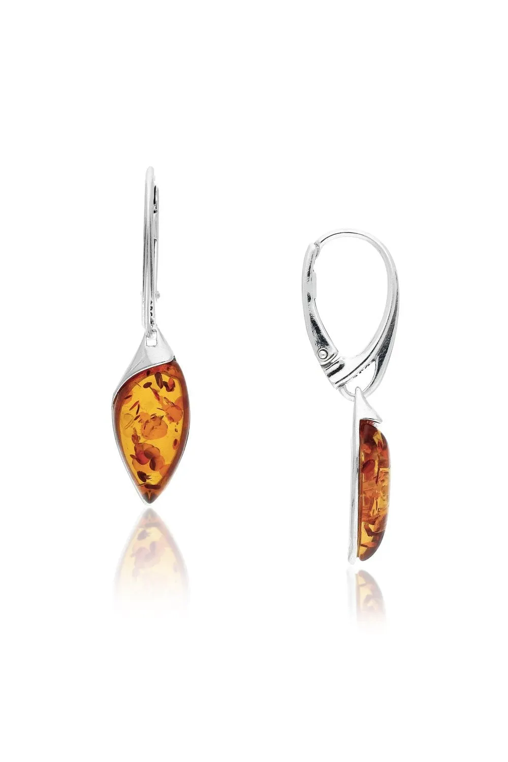 Sterling Silver Amber Sail Drop Earrings