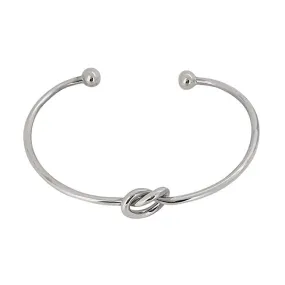 Sterling Silver Bangle with Love Knot Detailing