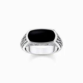 Sterling Silver Black Onyx Signet Ring TR2429-507-11