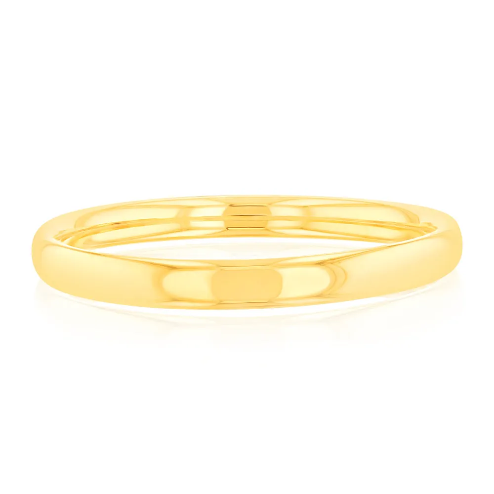 Sterling Silver Gold Plated Plain Polished Bangle