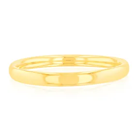 Sterling Silver Gold Plated Plain Polished Bangle