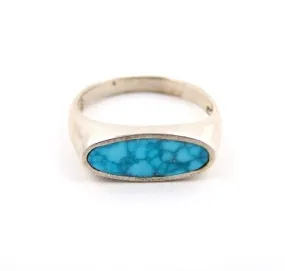 Sterling Silver Oval-Cut Signet x Birdseye Kingman Turquoise by Kingdom